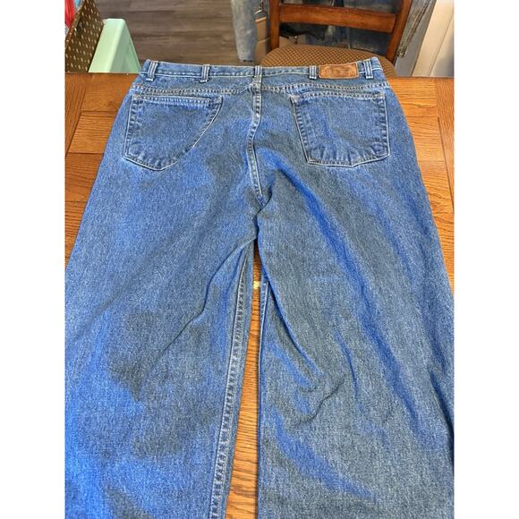 Cabelas 100% Cotton Denim Indigo Blues Jeans Men Sz 38x30 Straight Leg Pants Zip - Picture 6 of 7